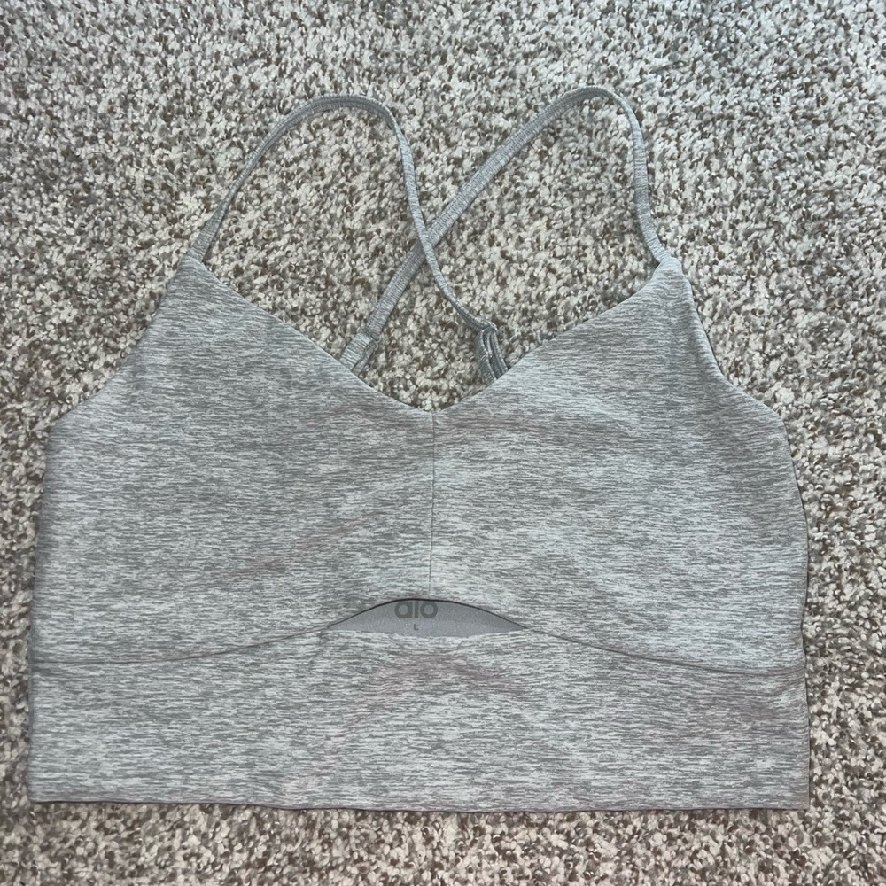 ALO Heather Gray Highlight Sports Bra